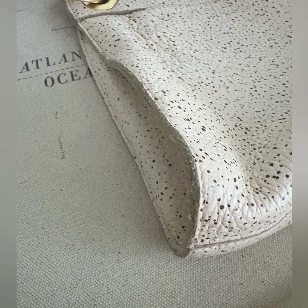 Hammitt Speckled Cream Leather Crossbody with Gold Hardware